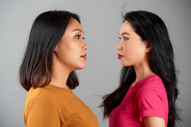 Before and after illustration of Asian rhinoplasty showing natural nasal bridge and tip refinement